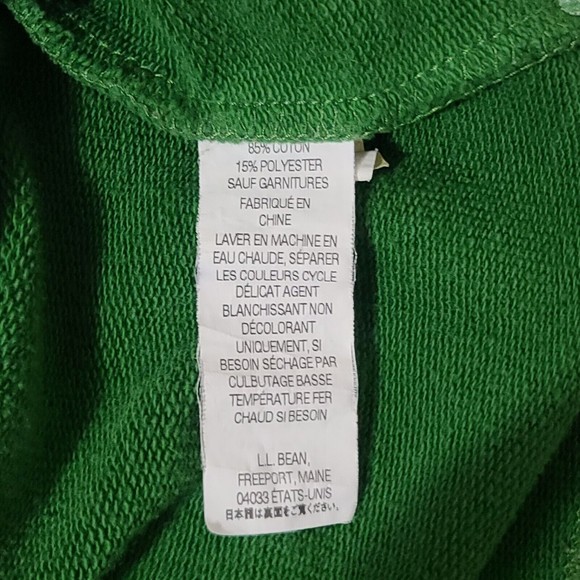 LL Bean Women's Sweatshirt Size XS Green Collared V Neck Cotton Casual - Picture 6 of 8